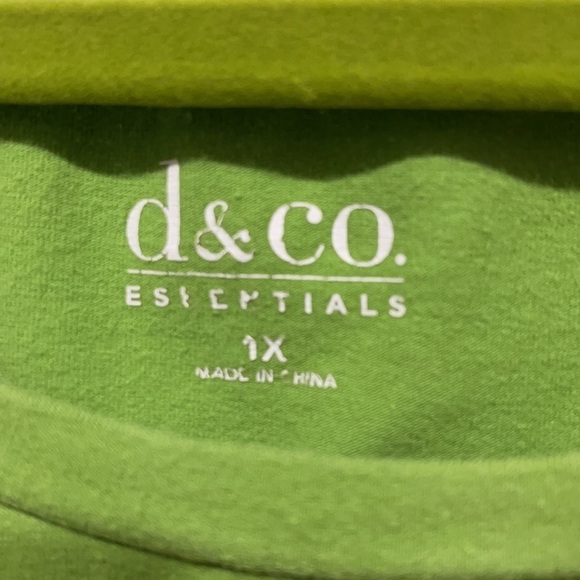 Denim&co Essentials green scoop neck 3/4 sleeve Top size - 1X - Picture 2 of 5